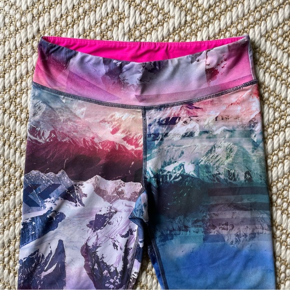 Live Love Dream Mountain Landscape Print Leggings Scenic Colorful M - Picture 4 of 7